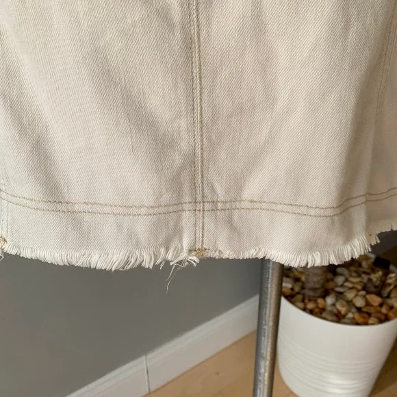 Free People Alpha Utility Raw-Edge Mini Skirt in Tan Size 8 - Picture 11 of 12